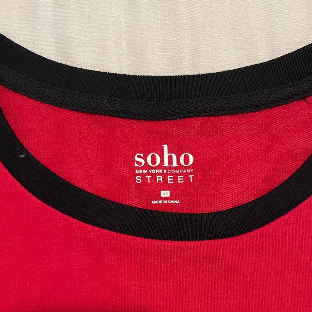 Soho Red Sheath Dress with Dolman Sleeves - Picture 5 of 5